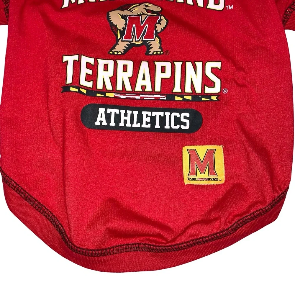 Pets First Maryland Terrapins NCAA Dog Shirt Medium Football Basketball Pet